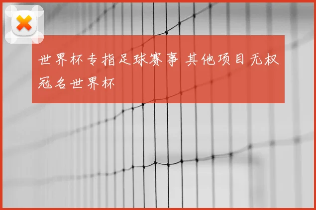 世界杯专指足球赛事 其他项目无权冠名世界杯